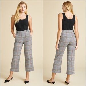 Veronica Beard Isley high-rise checked cotton-blend pants Size 6